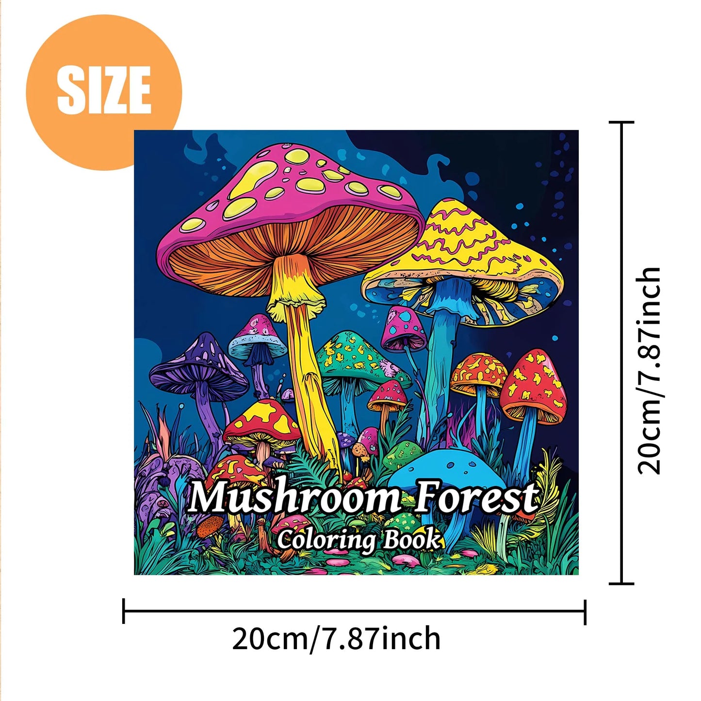1pc Art Coloring Book 24Page Coloring Book Gift For Birthday Relieve Stress Kill Time Graffiti Painting Drawing Mushrooms Forest