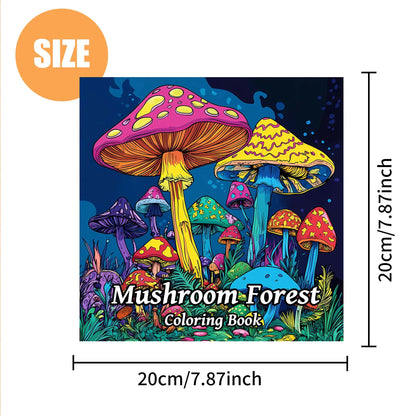 1pc Art Coloring Book 24Page Coloring Book Gift For Birthday Relieve Stress Kill Time Graffiti Painting Drawing Mushrooms Forest