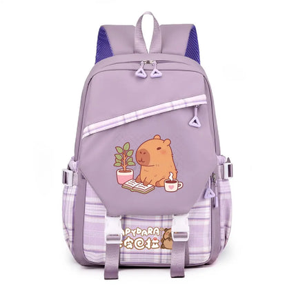 Cute Cartoon Capybara Backpack for School Women Girls Leisure Simple Ruckpack Children Teeneger Student Schoolbags Anime Bag