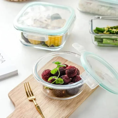 Glass Lunch Box Food Storage Containers, Meal Prep , Airtight Bento Boxes, for Microwave, Oven, Freezer and Dishwasher, BPA Free