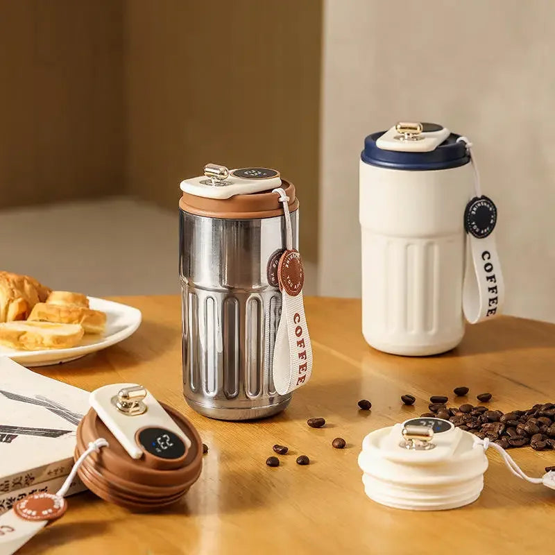 Smart Thermos Bottle Water Digital Led Temperature Coffee Mug Cup Stainless Steel Tumbler Vacuum Flask for Camping Christmas