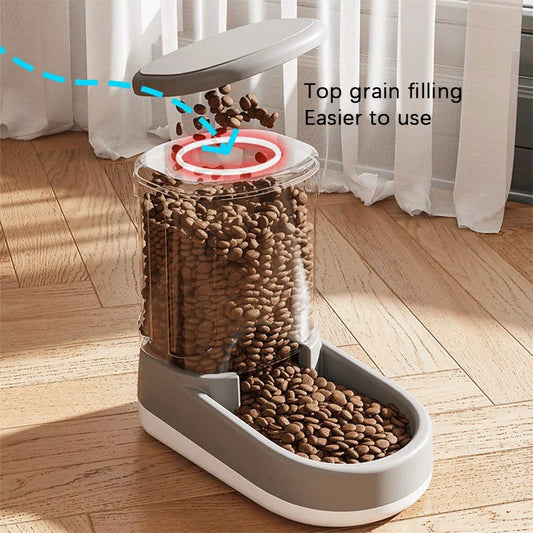 HOT 1PC Automatic Pet Feeder Water Dispenser Dog Cat Gravity Food And Water Dispenser With Pet Food Bowl Large Capacity