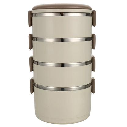 Portable 2/3/4 Layers Picnic Box Outdoor Camping Stainless Steel Insulated Lunch Box Large Capacity Circular Lunch Box With Lid