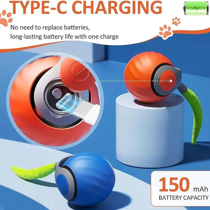 New Interactive Cat Toys Ball Auto Electric Rolling Ball Toys for Cat Kitty Pet Smart Automatic Teaser USB Rechargeable Cat Toy