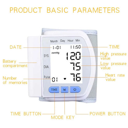 Digital Wrist Blood Pressure Monitor Medical Upper Arm Sphygmomanometer Automatic Tonometer Tensiometro Blood Pressure Meter