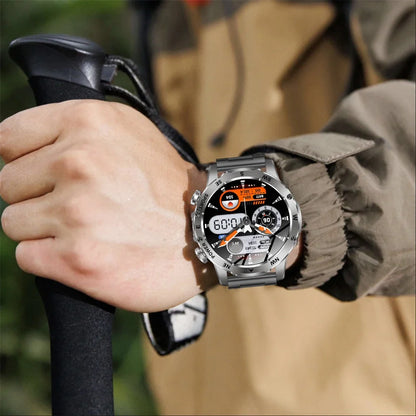 Outdoors Smart Watch Men Women BT Call Health Music 800Mah Battery Smartwatch Flashlight Compass Sports Fitness IP68 Waterproof