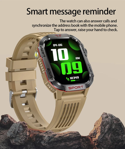 New Military GPS Smart Watch Men Flashlight Compass Waterproof 600mAh Battery Outdoor Sport Tracker Bluetooth Call Smartwatch