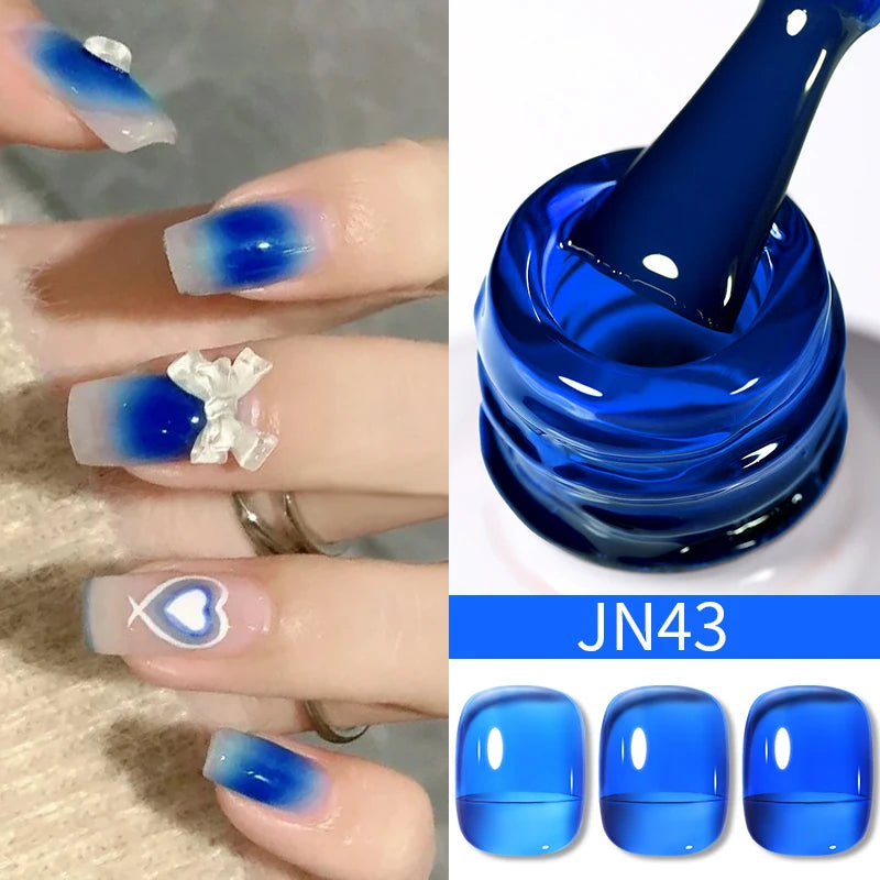 BORN PRETTY 10ml Wine Red Glitter Jelly Nude Gel Nail Polish Soak Off Translucent Color UV Light Cure for Nail Art DIY at Home