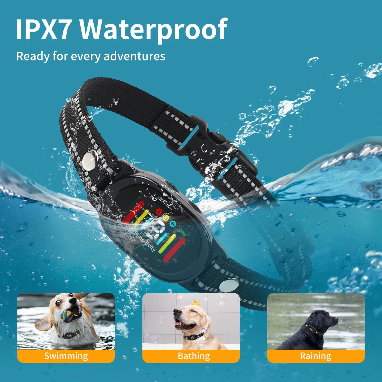 2025 Waterproof AI Intelligent Color Screen Dog Training Supplies E-shock Dog Smart Anti Bark Collar Bark Control