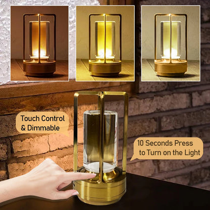 USB Charging Table Lamp Aluminum Restaurant Bar Desk Lamp Dimming Atmosphere USB Charging Touch Switch Decoration