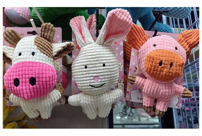 Plush Dog Toy Bite Resistant Squeaky Sound Dog Toy for Small Large Dogs Puppy Pets Training Accessories Cute Animals Shape
