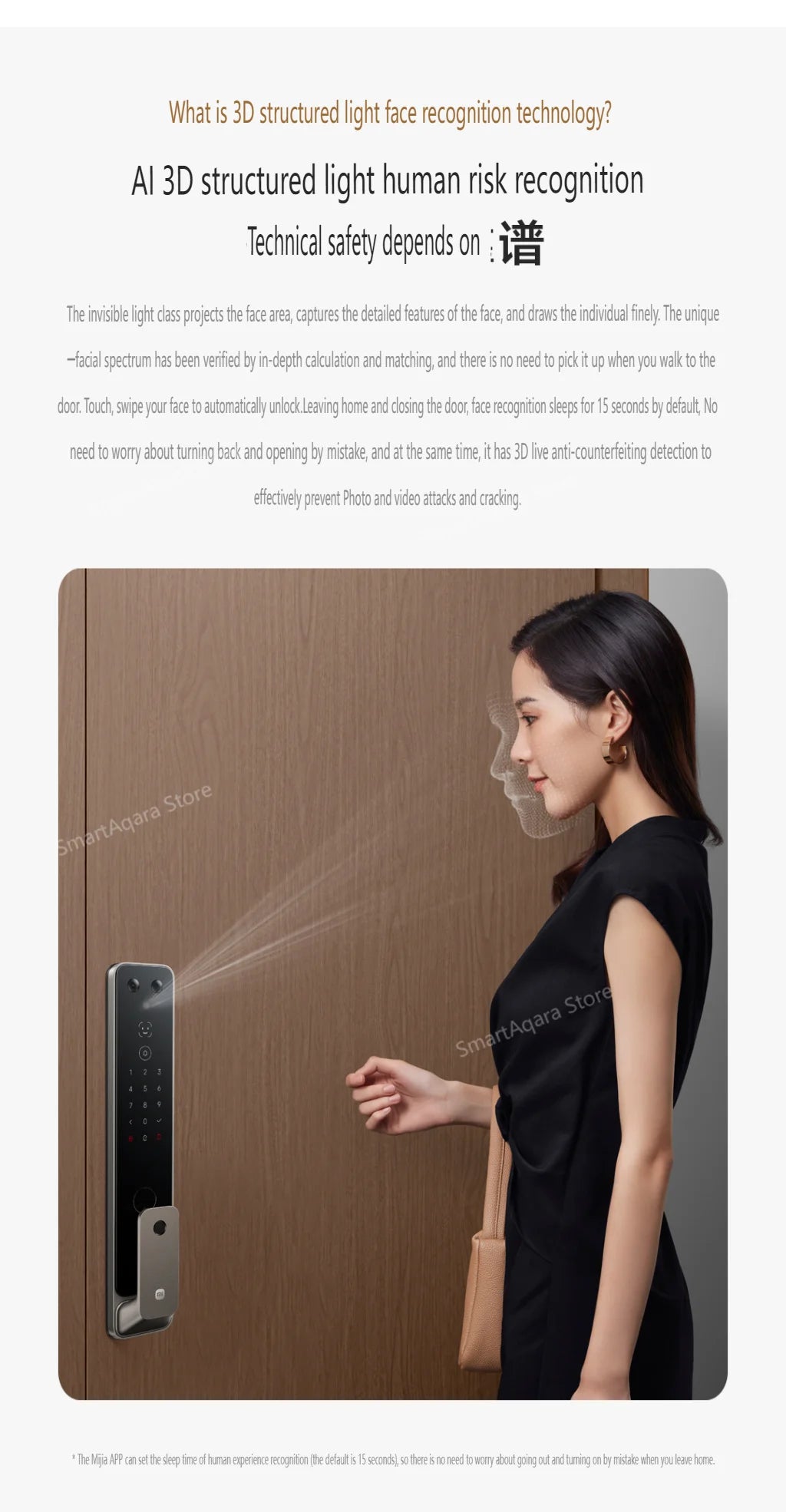2025 Xiaomi Automatic Smart Door Lock G500 3D Face Recognition with Cat Eye Fingerprint Bluetooth Password Unlock Mi Home APP