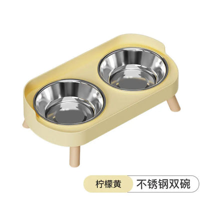 Pet Bowl PP Plastic Double Bowl Anti-killing Bowl Water and Grain Integrated Dog Bowl Cat Dog Water and Grain Bowl