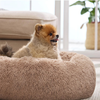 Round Pet Bed for Large,Medium and Small Dogs House Bed Soft Cats Bed Long Plush Dog House for Dogs House Winter Warm Sleeping