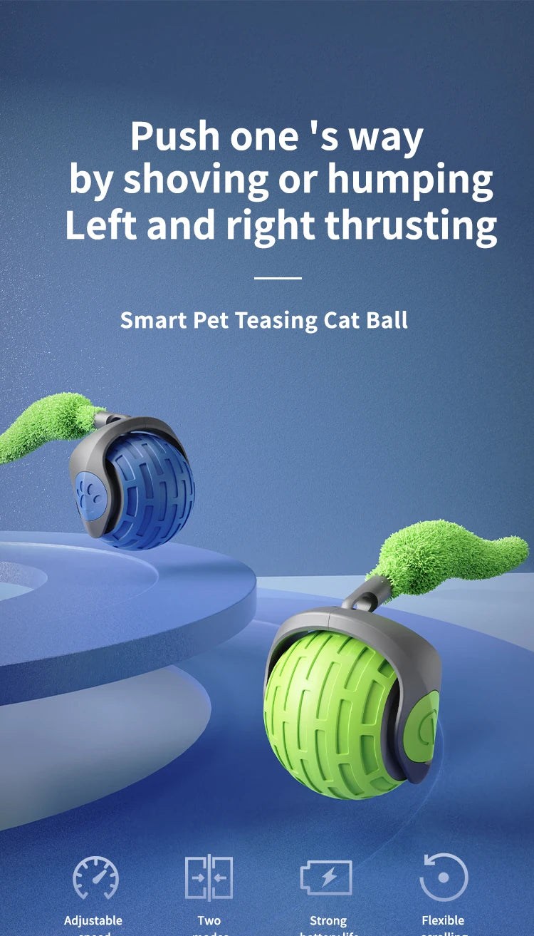 Smart Interactive Cat Toys Ball Auto Electric Rolling Ball Toys for Cat Kitty Pet Automatic Training USB Rechargeable Cat Toy
