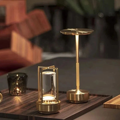 USB Charging Table Lamp Aluminum Restaurant Bar Desk Lamp Dimming Atmosphere USB Charging Touch Switch Decoration