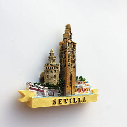 Europe Spain 3D Refrigerator Magnet Tourist Souvenirs Stickers,Home & Kitchen Decoration Fridge Magnet Message Sticker