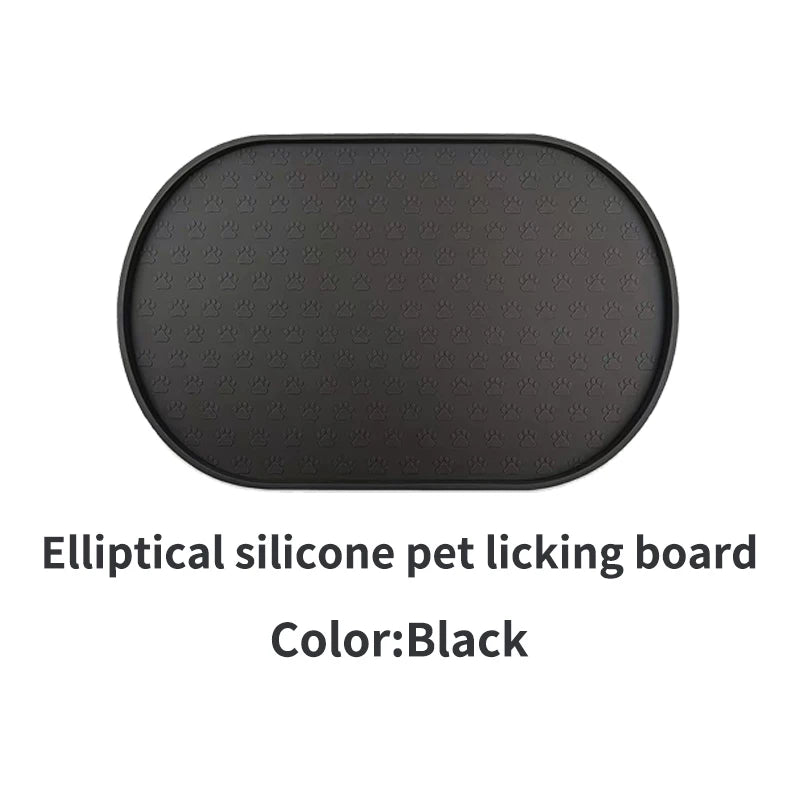 6-color available pet meal MATS, dog eating MATS, pet dog feeding MATS, silicone material, oval shape, easy to clean