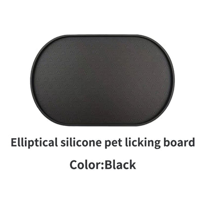 6-color available pet meal MATS, dog eating MATS, pet dog feeding MATS, silicone material, oval shape, easy to clean
