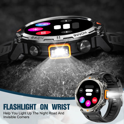 EIGIIS KE3 Smart Watch 3ATM Waterproof Original Design For Men Bluetooth Call Health Monitor With Flashlight 100+ Sports Modes