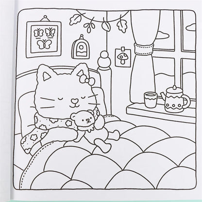 Coloring Book For Adults And Teens Halloween Theme Featuring Adorable Creepy Creatures In Cozy Moments For Relaxation Gift