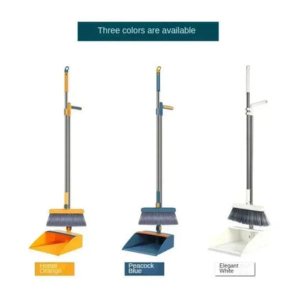 Household Broom Dustpan Combo Set Soft Bristle Broom Strips Nonstick Hair Folding Storage Not Taking Up Space