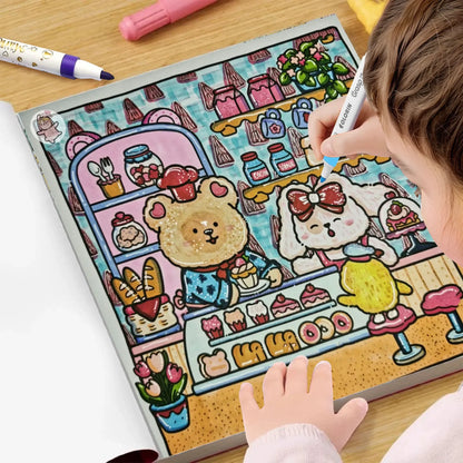 Adult Coloring Book BoldVivid Patterns Simple Relaxing Coloring Home Leisure Moment Stress Relief Parent Child Interaction Crea