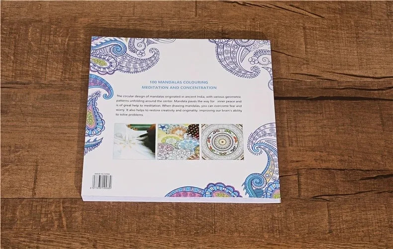 Mandalas Stress Relief Coloring Book English Edition, 128 pages thick 160g white cardboard, packaged in adult art mixed pattern