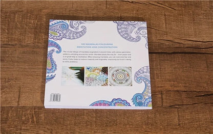 Mandalas Stress Relief Coloring Book English Edition, 128 pages thick 160g white cardboard, packaged in adult art mixed pattern