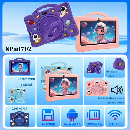 Kids Tablet Android 14 Inch 4+128GB 3200mAh Children Tablets Educational Learning Toys with Camera Children Toys Birthday Gifts