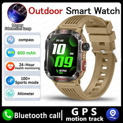 New Military GPS Smart Watch Men Flashlight Compass Waterproof 600mAh Battery Outdoor Sport Tracker Bluetooth Call Smartwatch