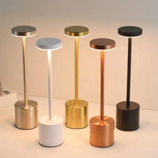 Simple Touch Sensor LED Table Lamp 3Colors Adjustable Bedside Creative Ambient Light Rechargeable Desk Lamp Bar Room Decor Light