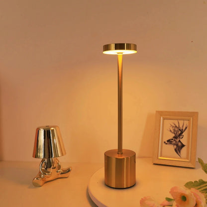 Classic Table Lamp USB Rechargeable Night Light Stepless Dimming Touch Desk Lamp 3 Colors Bedside Lamp Hotel Bar Decoration