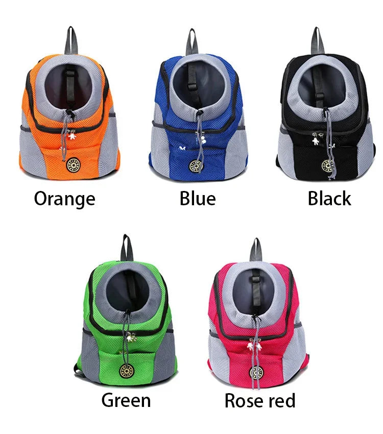 New Double Shoulder Portable Travel Backpack Outdoor Pet Dog Carrier Bag Pet Dog Front Bag Mesh Backpack