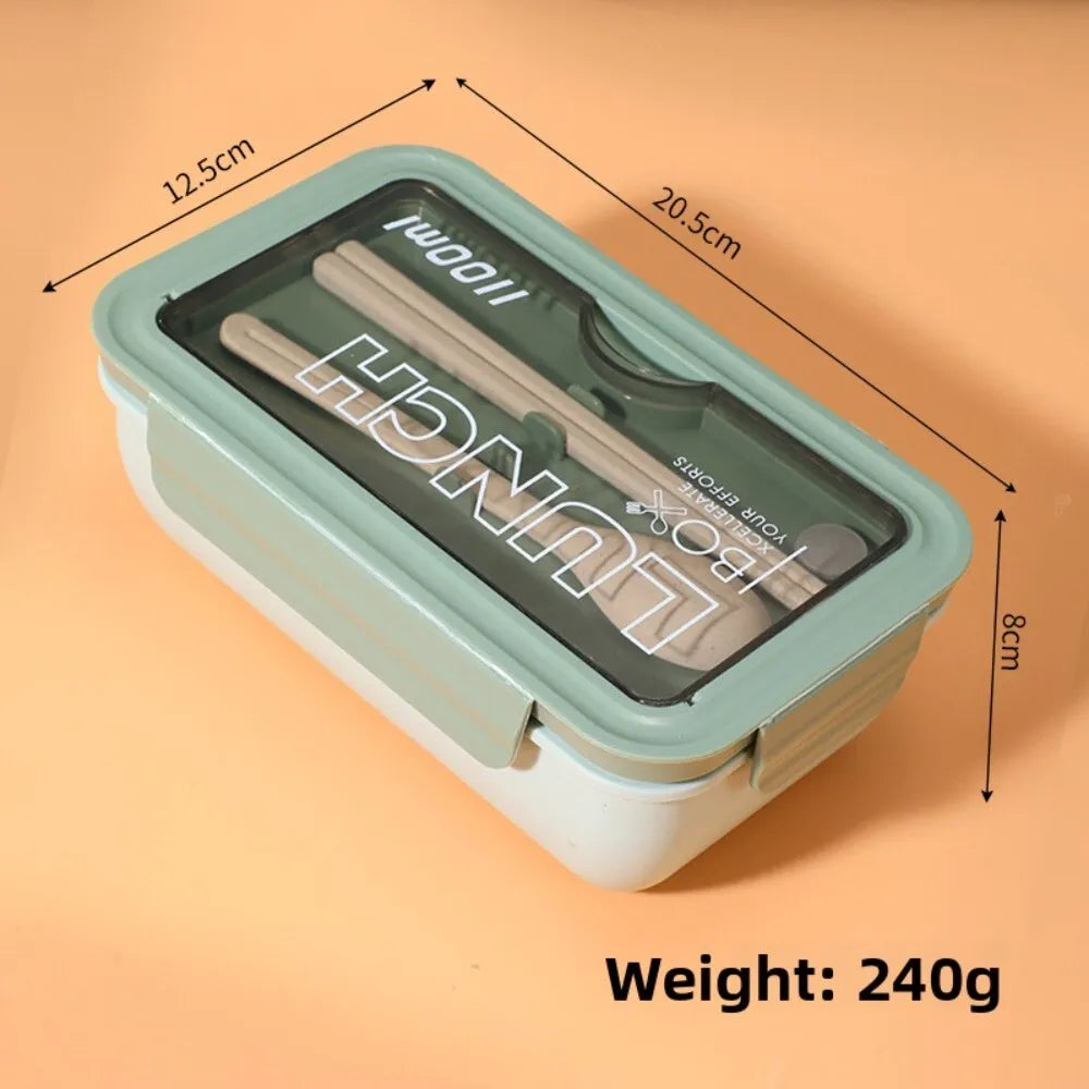 Plastic Compartments For Students And Office Workers, Large Capacity Bento Box With Lid, Sealed Insulated Lunch Container