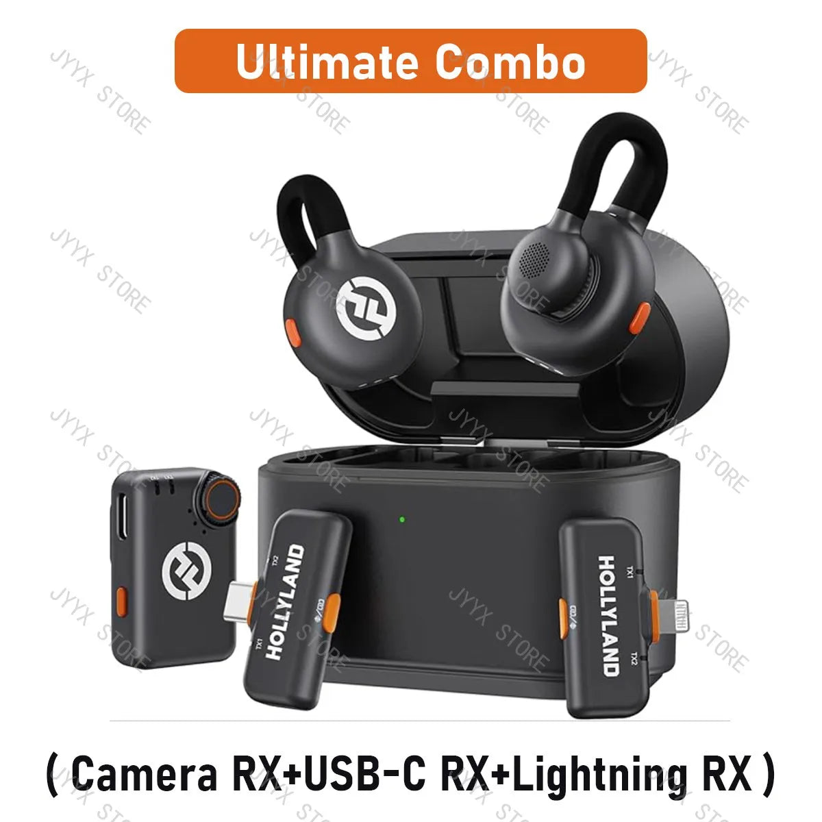 Hollyland Lark M2s Wireless Microphone System Noise Cancellation Lavalier Mic for iPhone Camera Android Video Vlog Interview