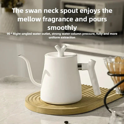 1000W Electric Gooseneck Kettle 1000ml 304 Stainless Steel Coffee Pot Intelligent Temperature LED Display for Coffee Tea