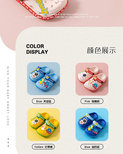 Children's Sandals EVA Ultra Light Boys and Girls Baby and Toddler Anti Slip Hole Shoes  Astronaut UFO Sandals Slippers