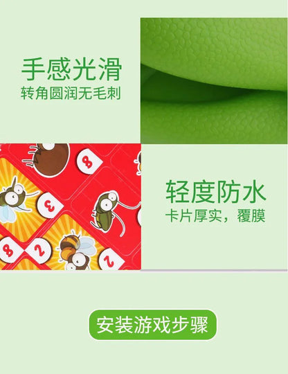 Tiktok Funny Frog Mouth Tongue Lizard Mask Blowing Catch Bugs Party Game Card Board Antistress Toy for Kids Family Interactive