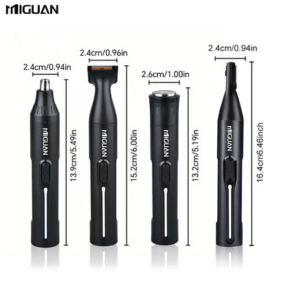 4-in-1 Professional Grooming Kit, USB Rechargeable Nose & Ear Hair Trimmer, Beard and Eyebrow Razor, Men'S Personal Care Tools