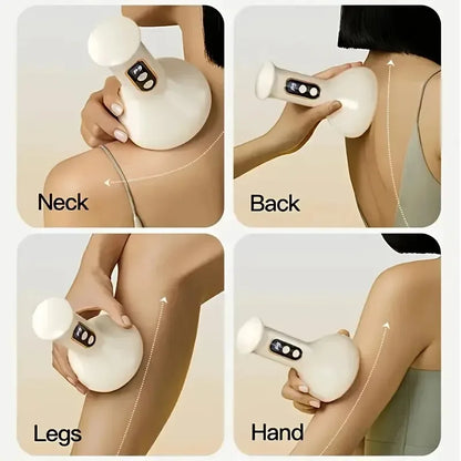 USB Rechargeable Abdominal Massager for Hot Compress and Adjustable Guasha Cupping Intensity Arm and Leg Massage Handheld