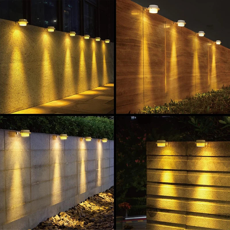 3LED Solar Power Gutter Light Waterproof Wall Lamp White Warm Fence Night Light for Garden Pathway Campin Deco LED Light Fixture