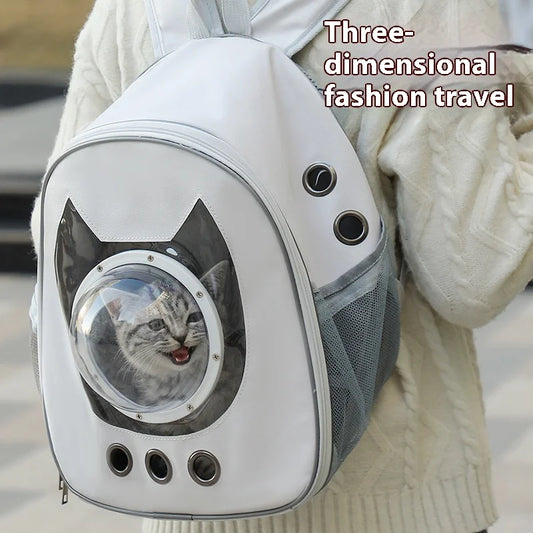 Space Capsule Pet Backpack 360° View/Breathable Mesh/Safety Strap Cat Carrier/Dog Carrier Transparent Bubble