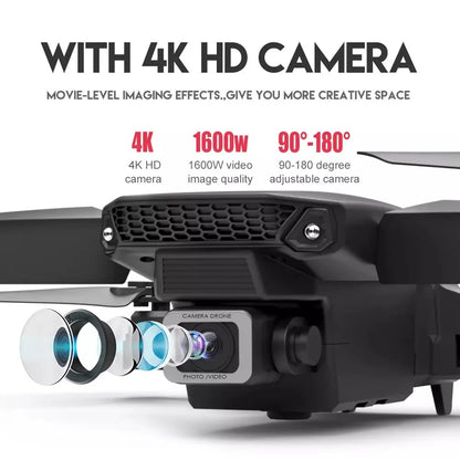 Drone E88 RC Quadcopter Foldable Portable 5G WiFi FPV Drones With 4K HD Camera Altitude Hold Mode follow Drone