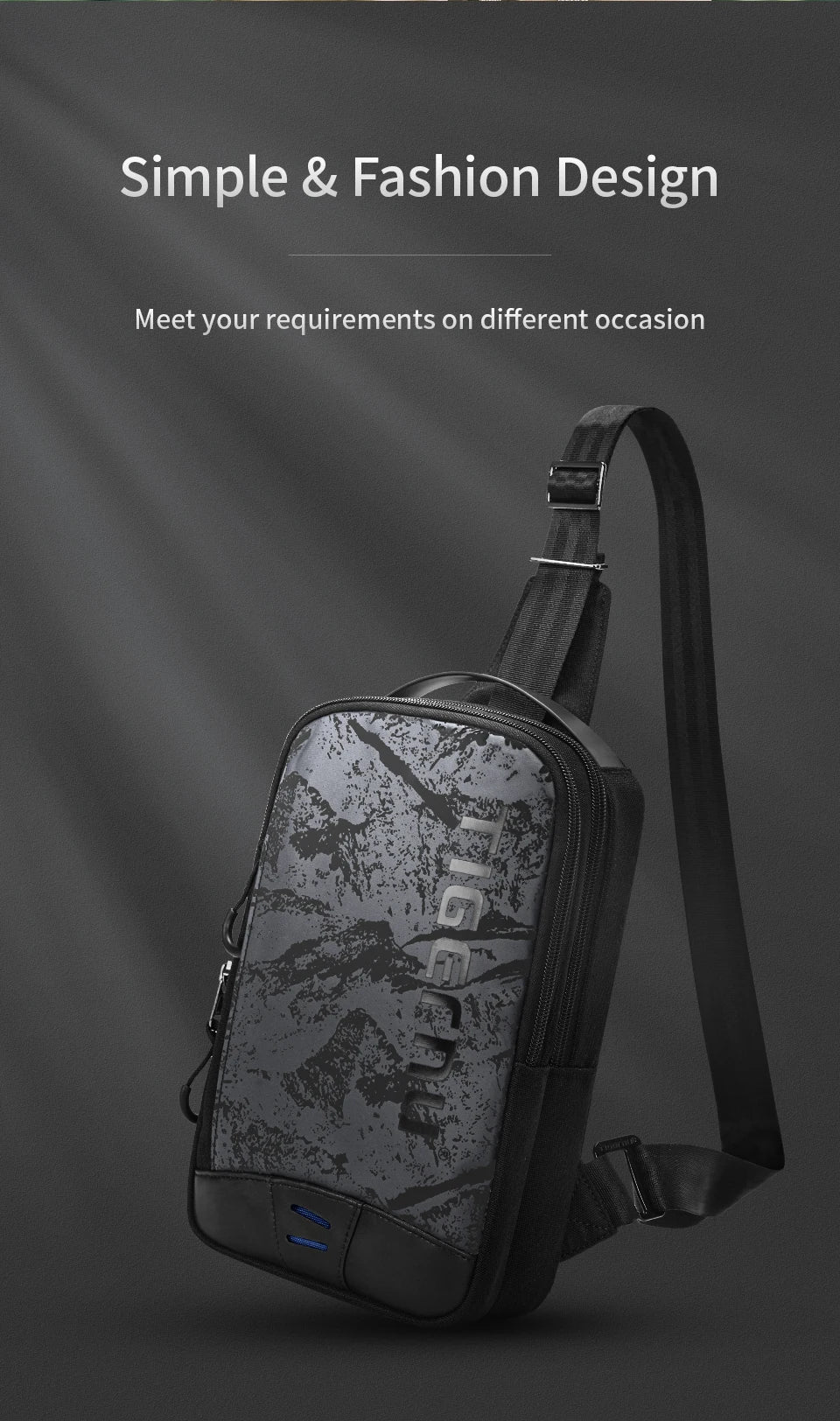 Lifetime Warranty Chest Bag For Men Cool Style Men Shoulder Bag 9.7inch IPad Bag Casual Male Crossbody Bag Lightweigt Mini Bags