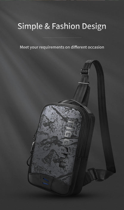 Lifetime Warranty Chest Bag For Men Cool Style Men Shoulder Bag 9.7inch IPad Bag Casual Male Crossbody Bag Lightweigt Mini Bags