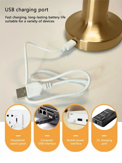 LED Table Light 3 Color Modes Retro Coffee Table Lamp with Touch Control Mushroom & Dumbbell Styles Sensor Rechargeable Night