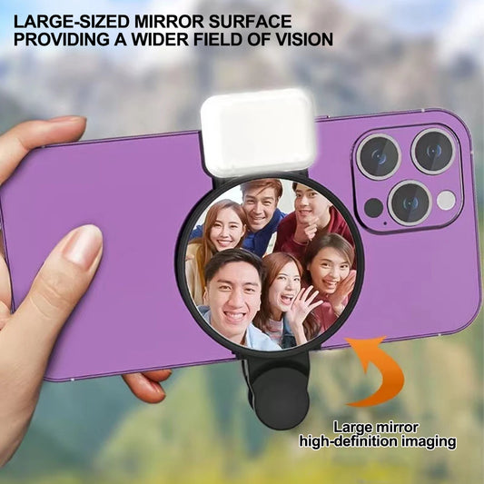 Universal Back Cell Phone Camera Mirror Reflection Shooting Clip Phone Reflection Clip Back Rear HD Lens Selfie Reflector Mirror