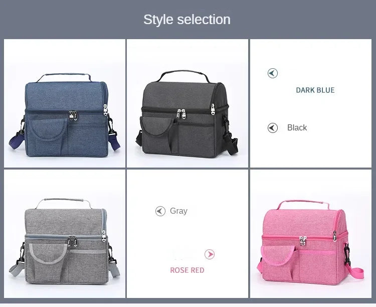Lunch Bag Reusable Insulated Thermal Bag Women Men Multifunctional 8L Cooler and Warm Keeping Lunch Box Leakproof Waterproof