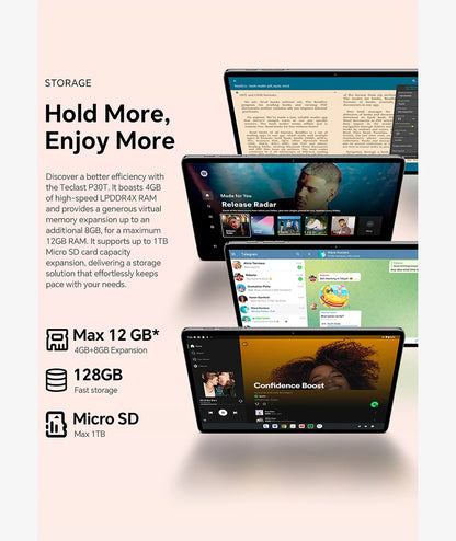 Teclast P30T Android 15 Tablet 10.1" IPS Max 12GB RAM 128GB ROM T606 8-core 6000mAh Keyboard/Case/Mouse/Stylus/Headphone/Stand
